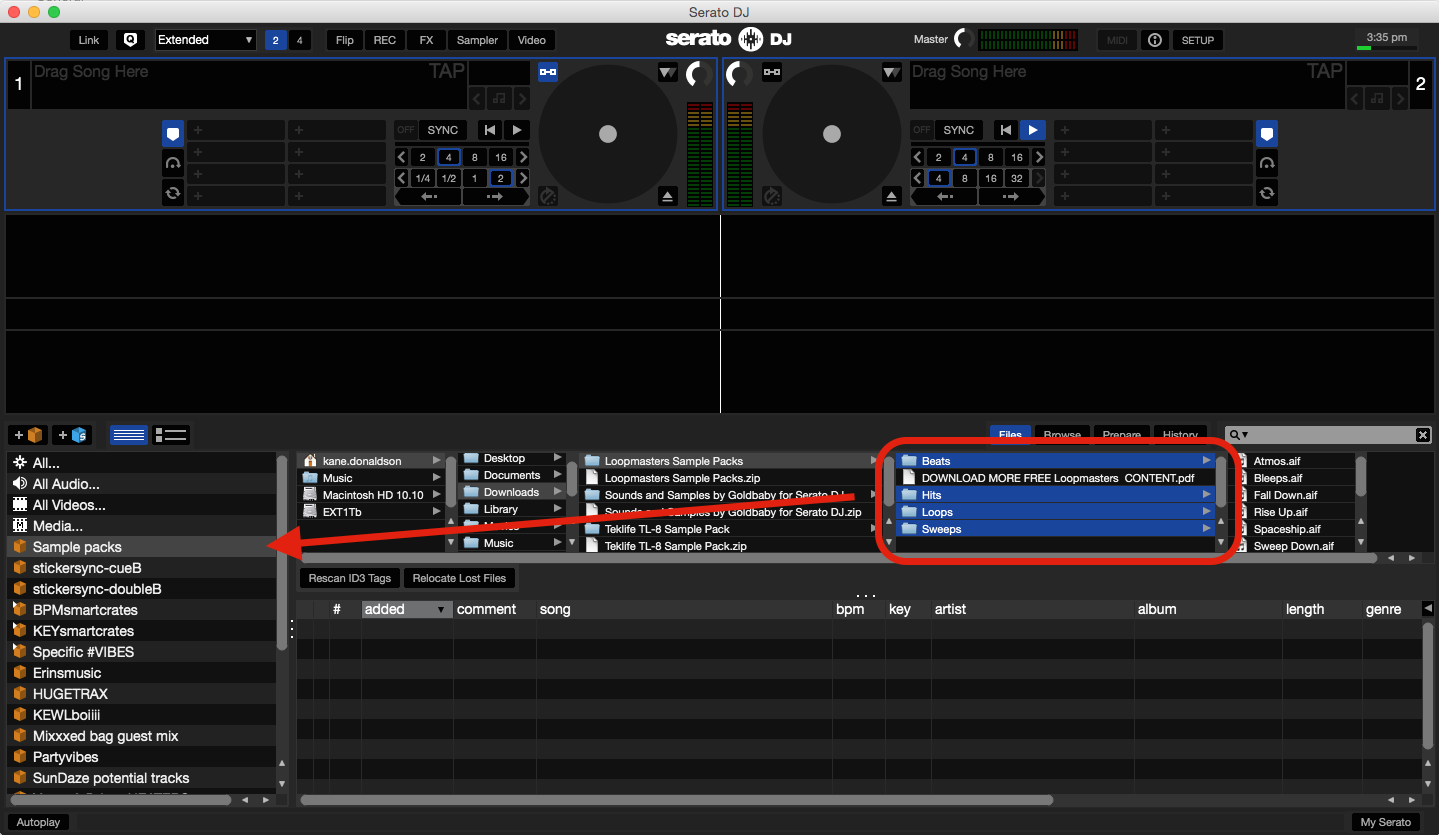 Select several crates at once serato scratch live 2 5
